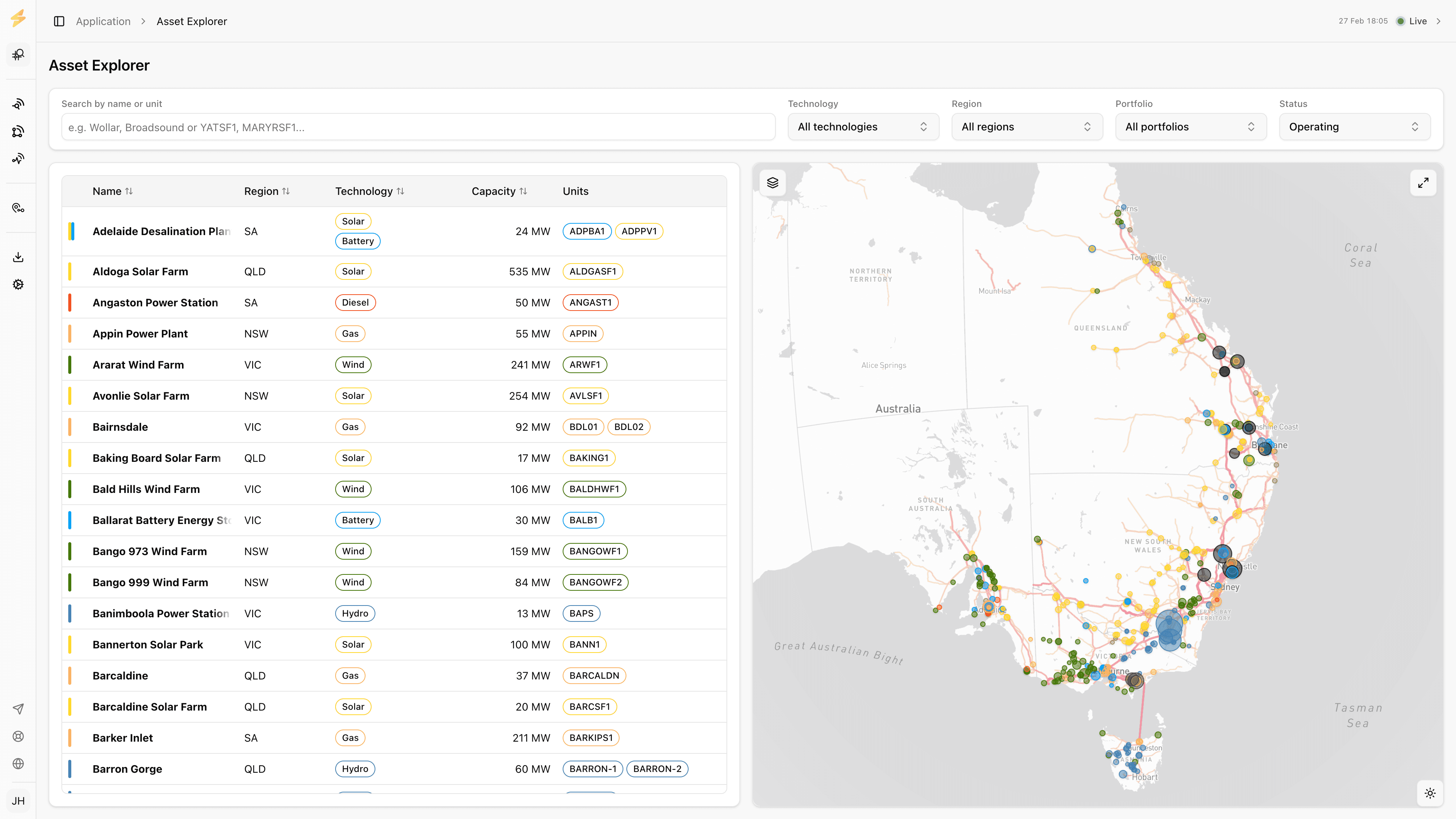 Facility Explorer - light mode